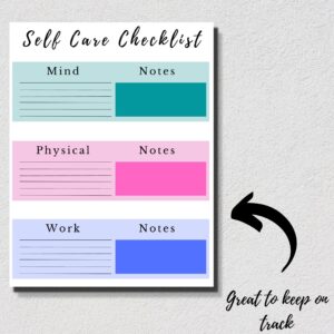 printable self-care checklist.
